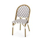 PE Rattan French Bistro Chair with Aluminum Frame, Set of 2