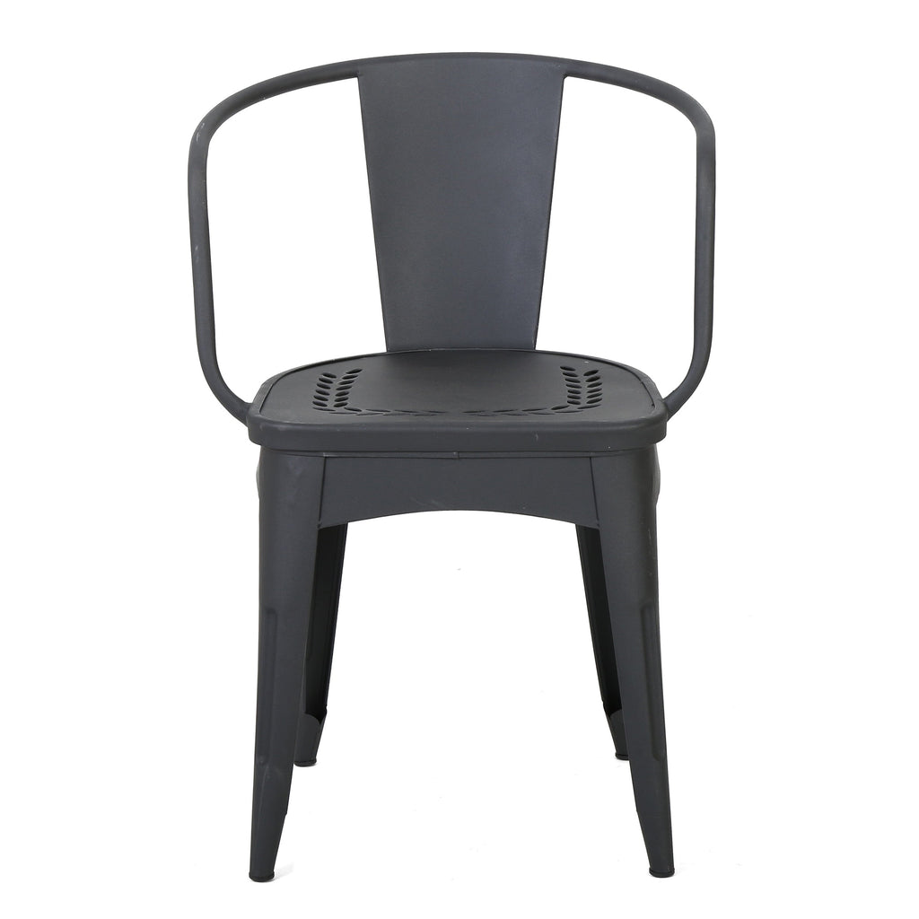 Pursuant 3-Piece Iron Bistro Set with Round Table and 2 Curved Back Chairs