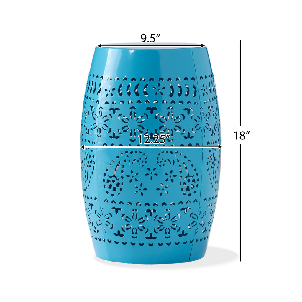 Ruby Outdoor Metal Lace Cutout Accent Table