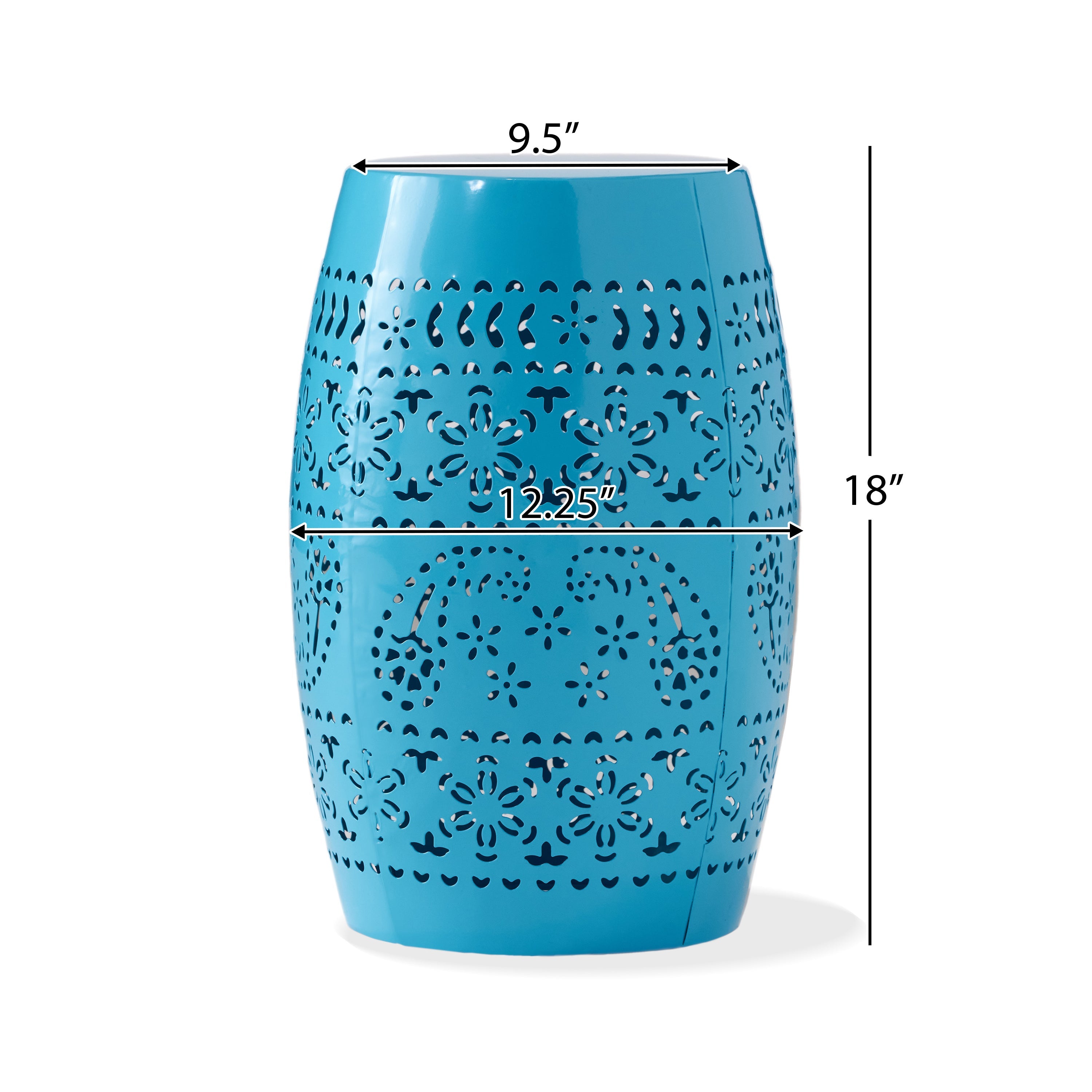 Ruby Outdoor Metal Lace Cutout Accent Table