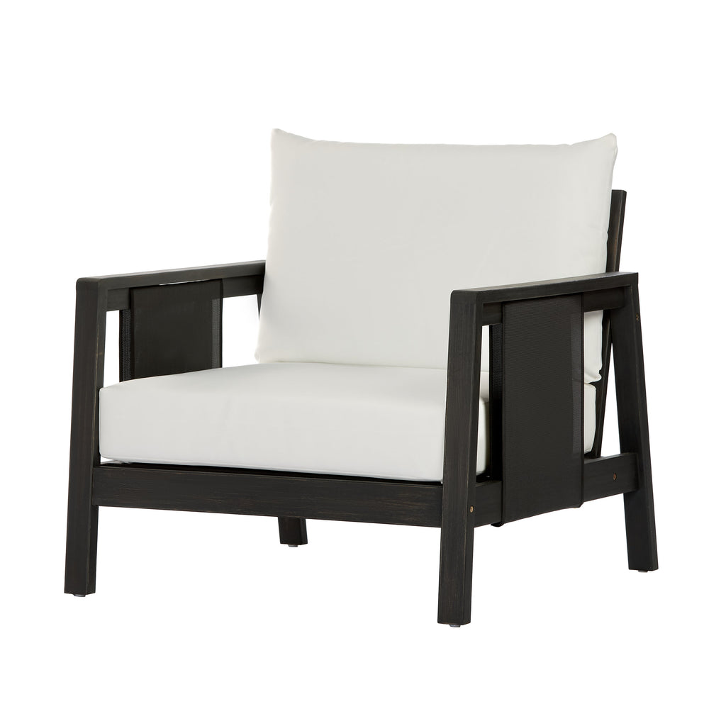 Khali Outdoor Club Chair with Acacia Wood Frame