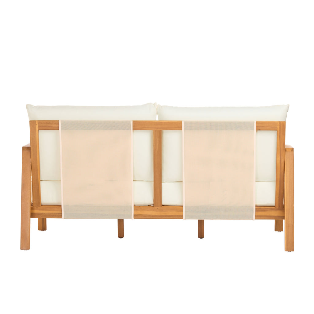 Khali 2 Piece Acacia Wood Outdoor Sofa Set with Cushions
