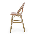 Clifftop 29.5" Outdoor Rattan Bar Stool with Aluminum Frame and Footrest, Set of 2