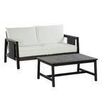 Khali 2 Piece Acacia Wood Outdoor Sofa Set with Cushions
