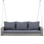 3-Person Large Porch Swing with Cushions