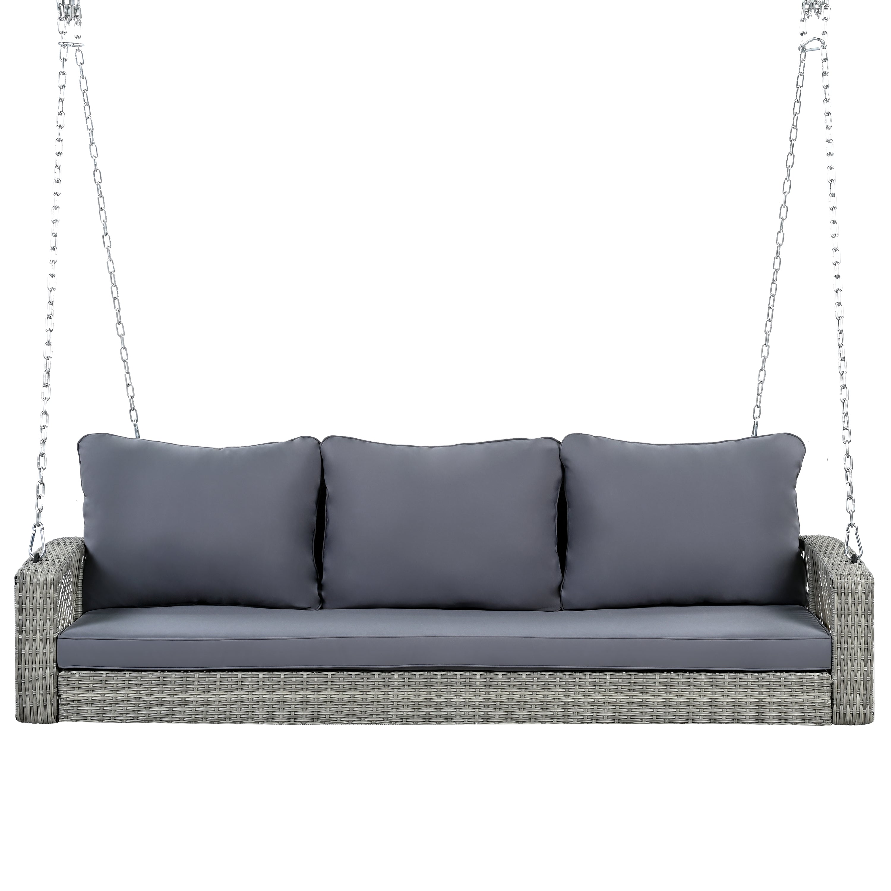 3-Person Large Porch Swing with Cushions
