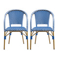 French Bistro Wicker Outdoor Dining Chair, Set of 2