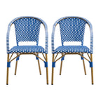 French Bistro Wicker Outdoor Dining Chair, Set of 2