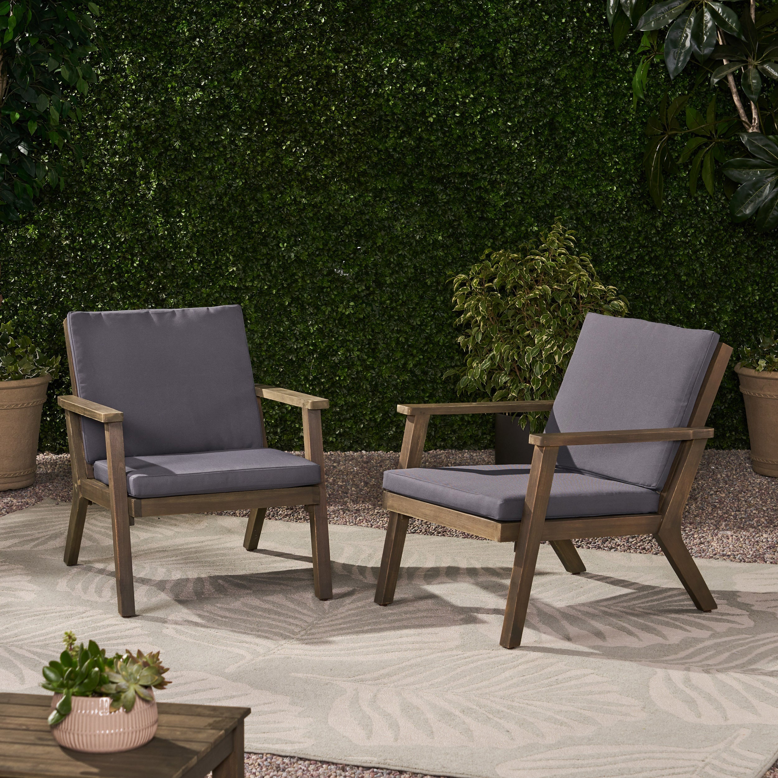 Brixton Outdoor Club Chair with Cushion, Set of 2