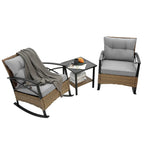 Ilmenite 3-Piece Patio Set with 2 Rocking Chairs and Bottom Shelf Table