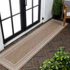 Lido Traditional Casual Pinstripe Border Indoor/Outdoor Area Rug