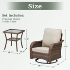 Marlowe Wicker 3 Piece Outdoor Furniture Set with Swivel Gliders