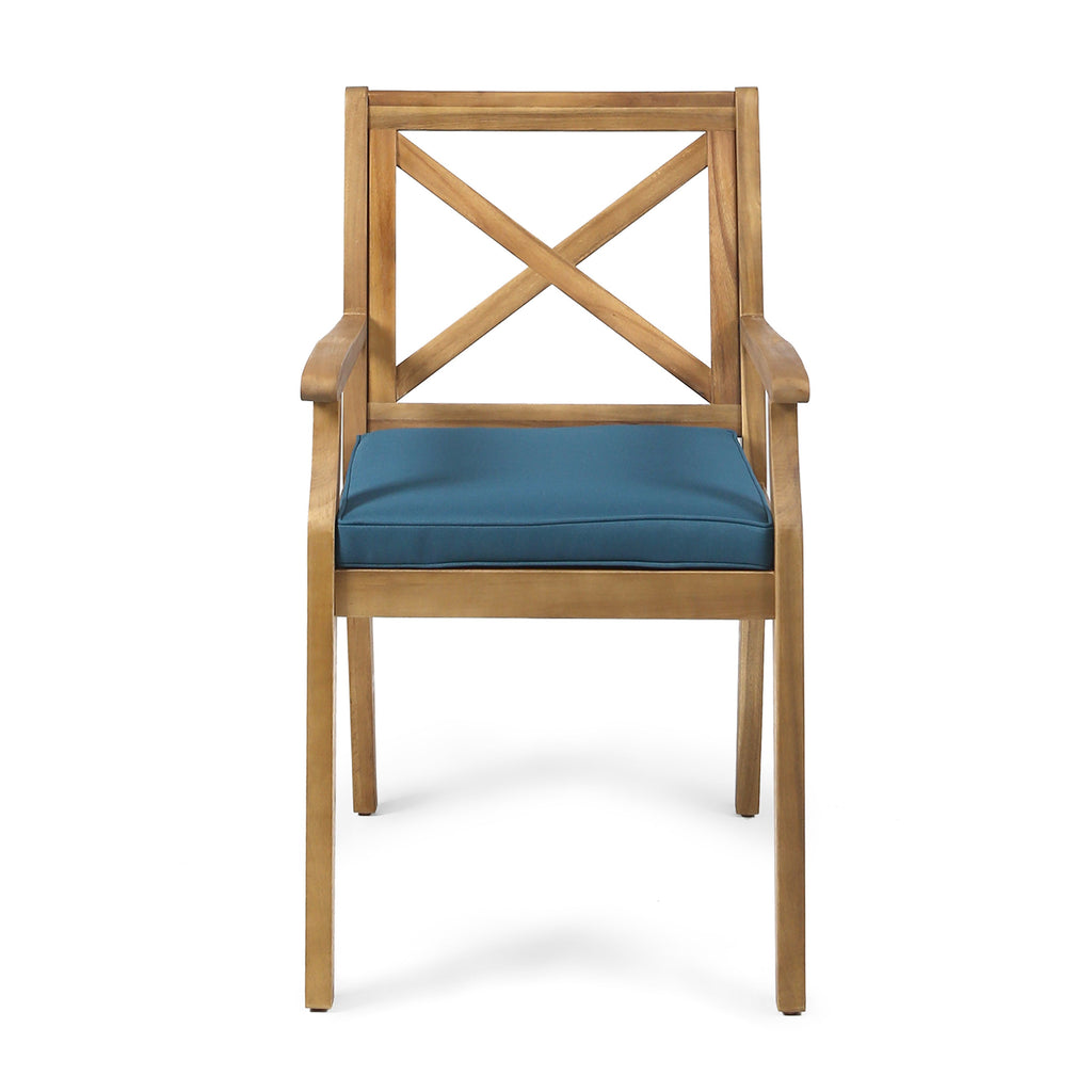 Perla Outdoor Dining Chairs with Cushions, Set of 2