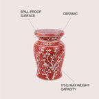 Cherry Blossom 17.75" Ceramic Garden Stool