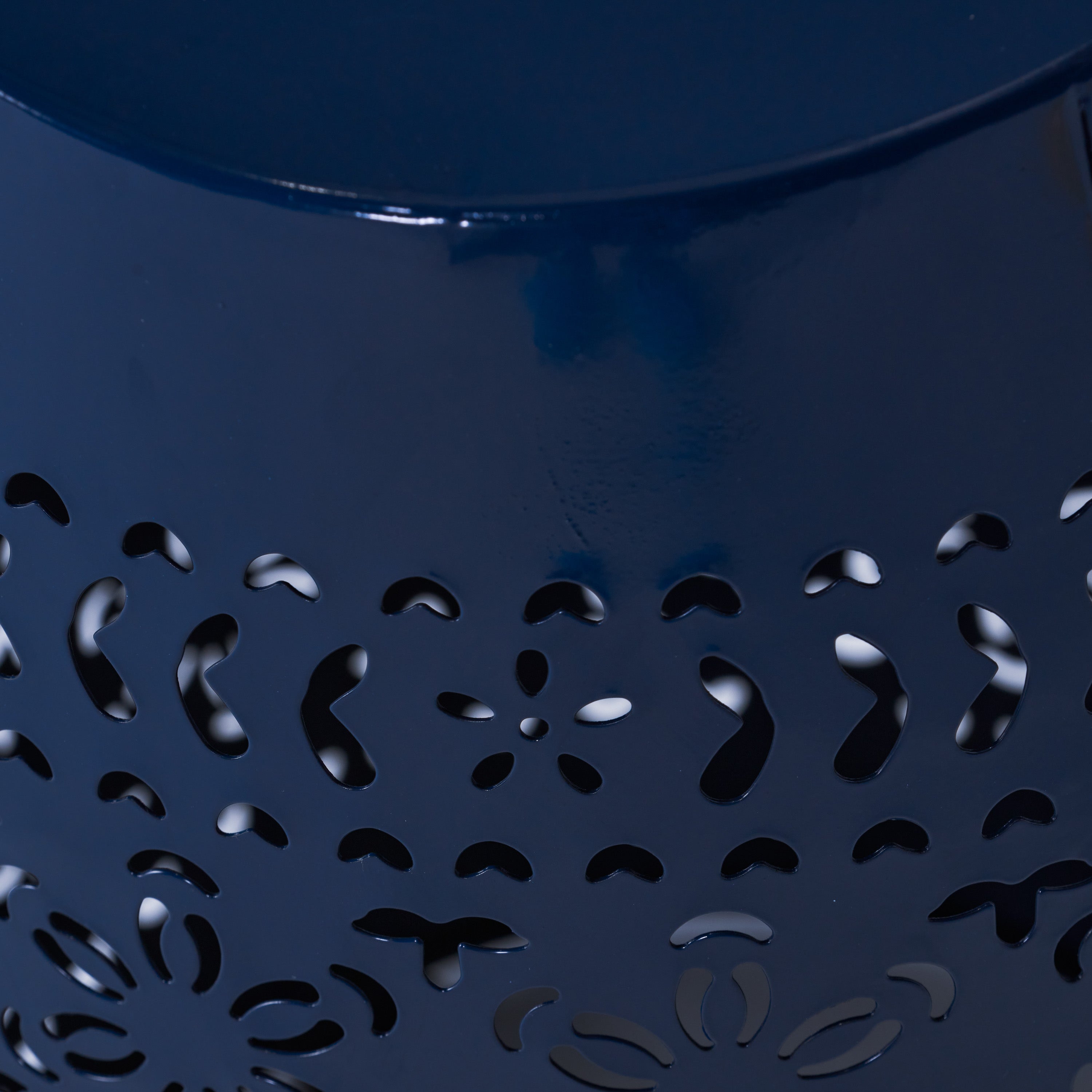 Ruby Outdoor Metal Lace Cutout Accent Table