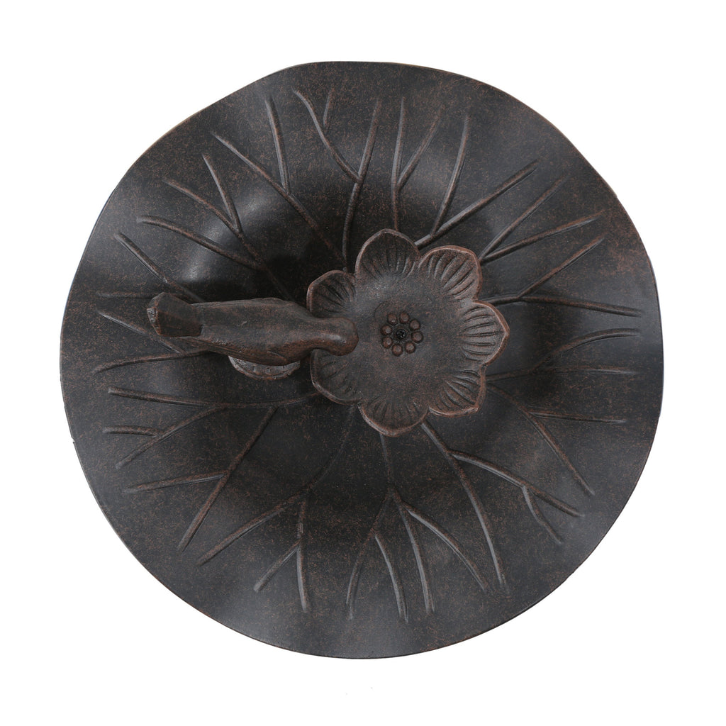 Ruffle Outdoor Aluminum and Iron Bird Bath