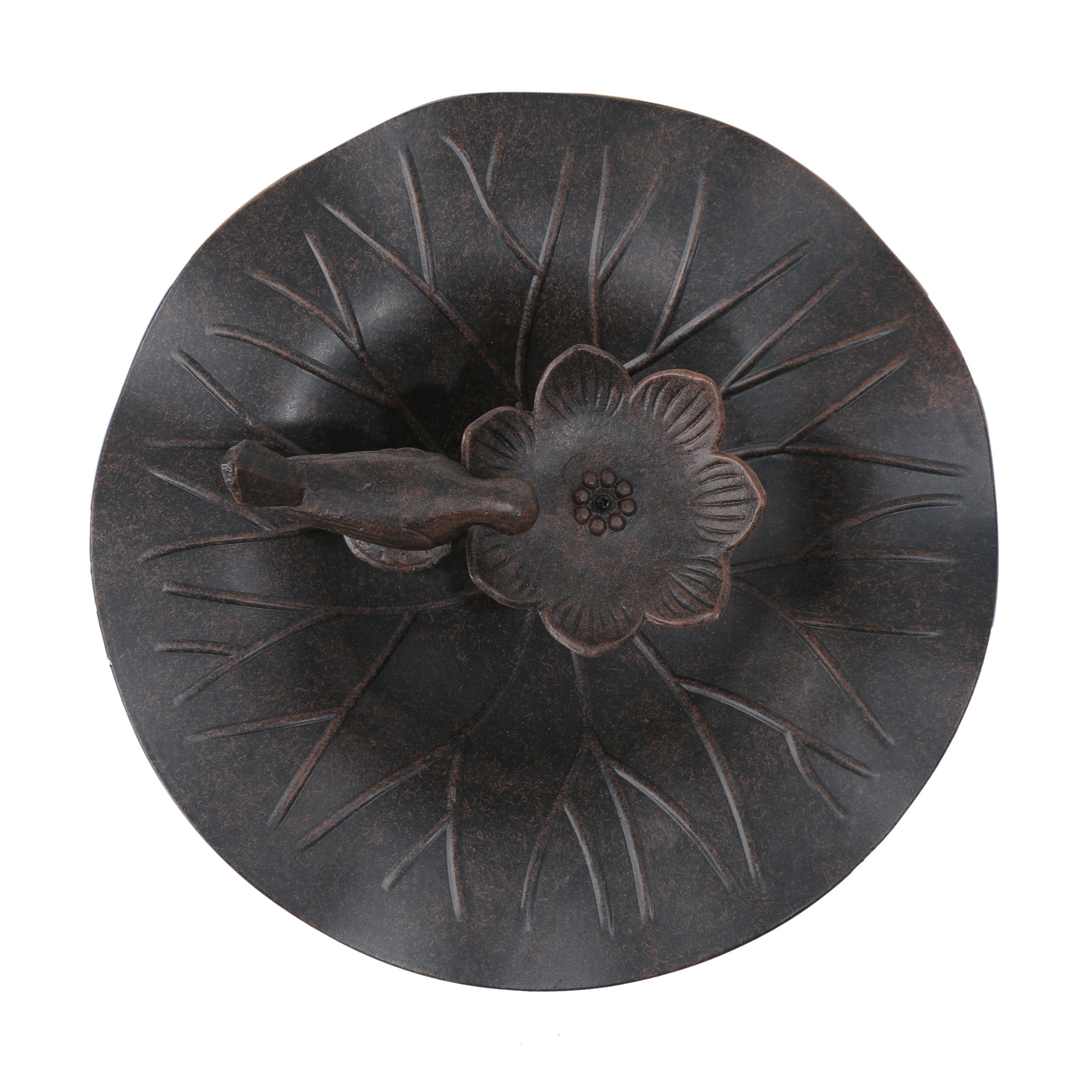 Ruffle Outdoor Aluminum and Iron Bird Bath