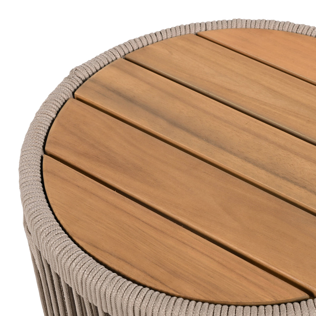 Sundara Outdoor Coffee & Side Table Set with Woven Rope Design