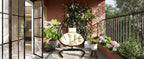 Foldable Rattan Egg Swing Chair with Iron Frame, Plush Cushion & Removable Headrest