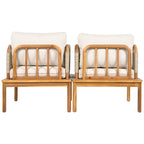 Isola Outdoor Acacia Wood and Rope Club Chair with Cushions