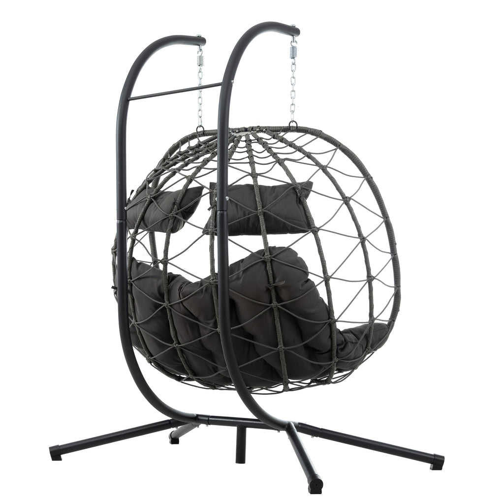 2-Person Swinging Egg Chair with Stand