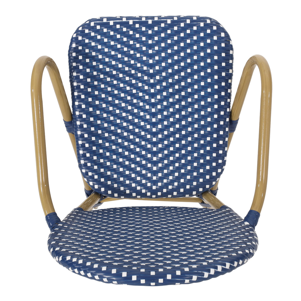 Paul French Bistro Outdoor Dining Chairs, Set of 2 Blue & White