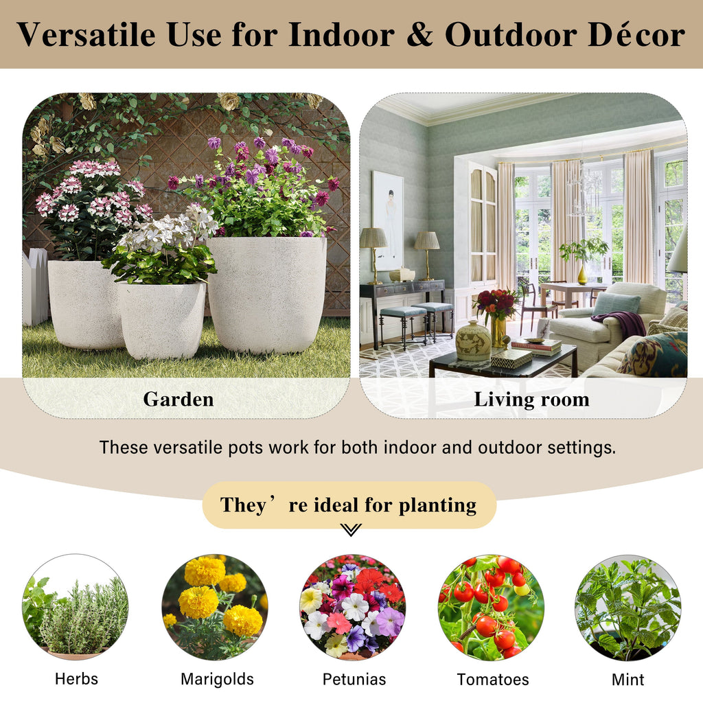 Lightweight Matte Textured Outdoor Planter
