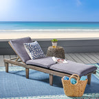 Ariana Acacia Wood Chaise Lounge with Cushion