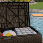 Suncast 73 Gallon Resin Wicker Deck Box
