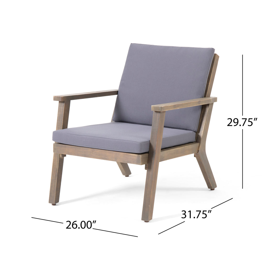 Brixton Outdoor Club Chair with Cushion, Set of 2