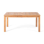Solene Outdoor Acacia Wood 7-Pieces Expandable Dining Set with Umbrella Hole