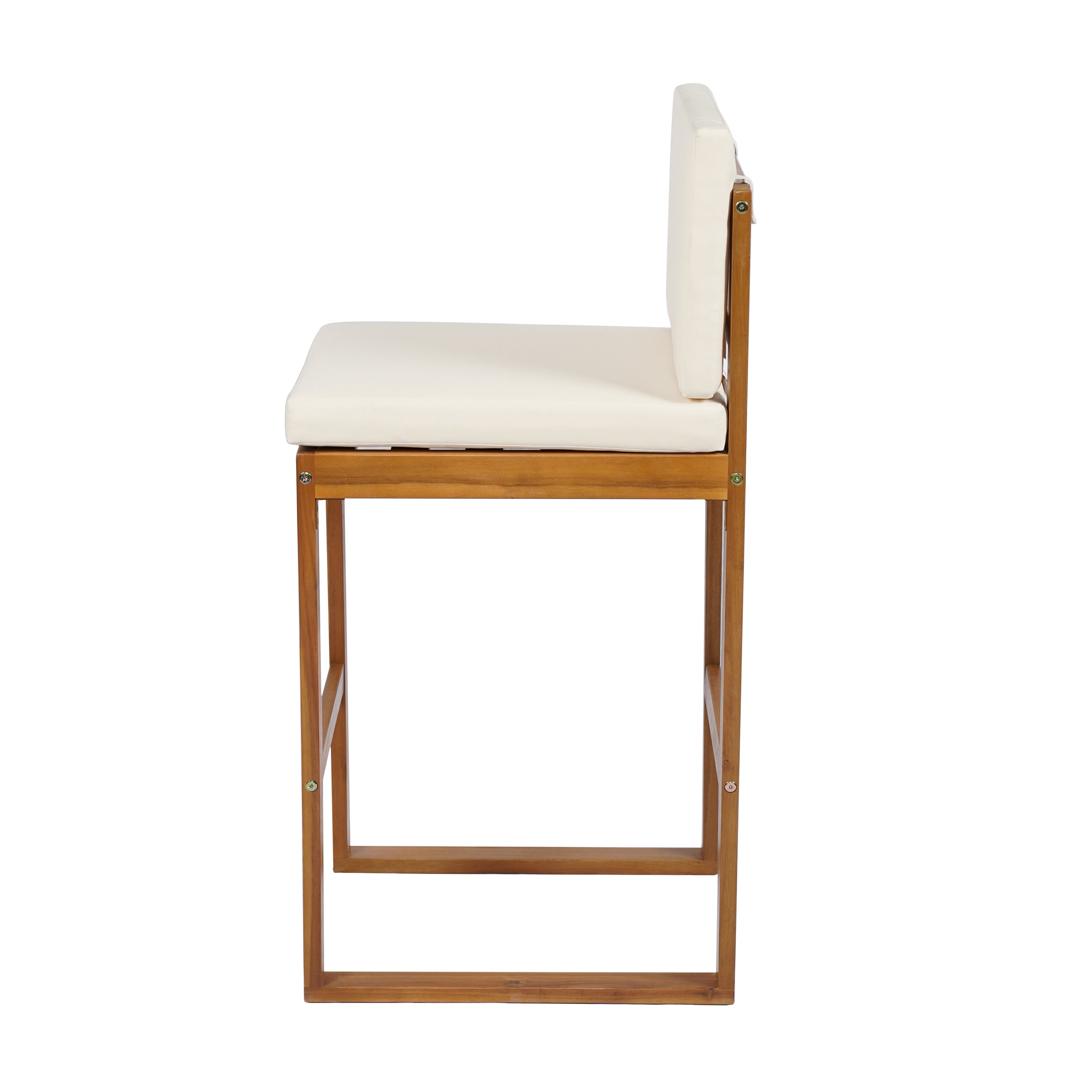 Seacliff Outdoor Acacia Wood Barstools, Set of 2