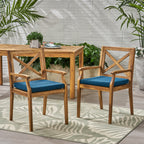 Perla Outdoor Dining Chairs with Cushions, Set of 2