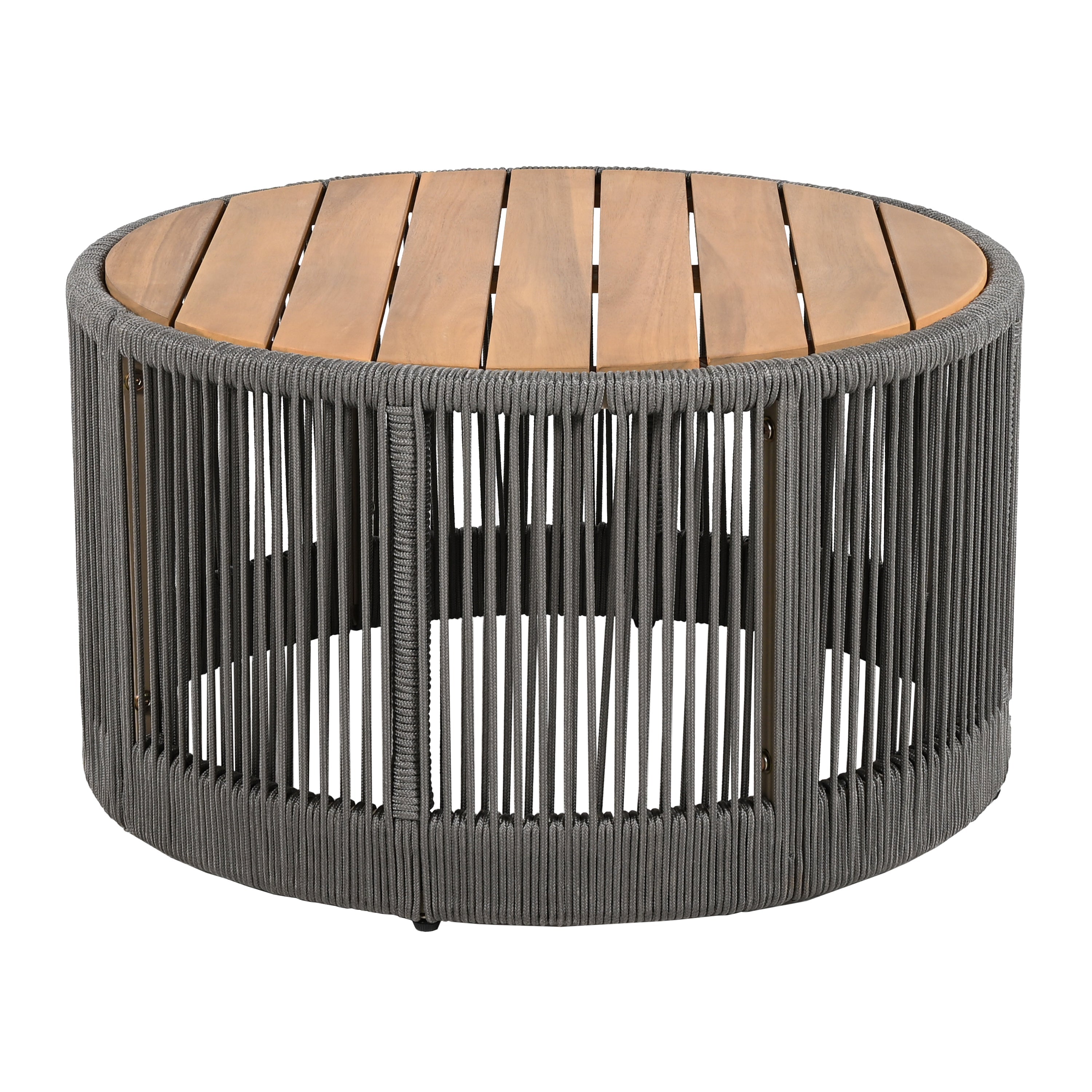 Sundara Outdoor Coffee & Side Table Set with Woven Rope Design