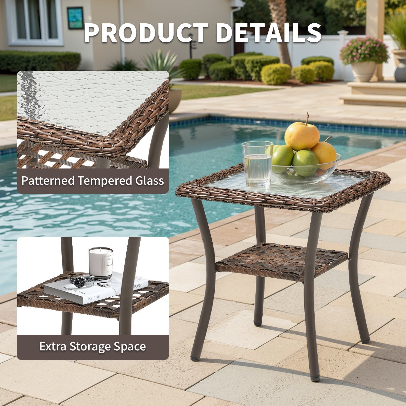 Marlowe Wicker Outdoor Side Table