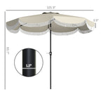 Allegra Scalloped Fringe Vented Patio Umbrella