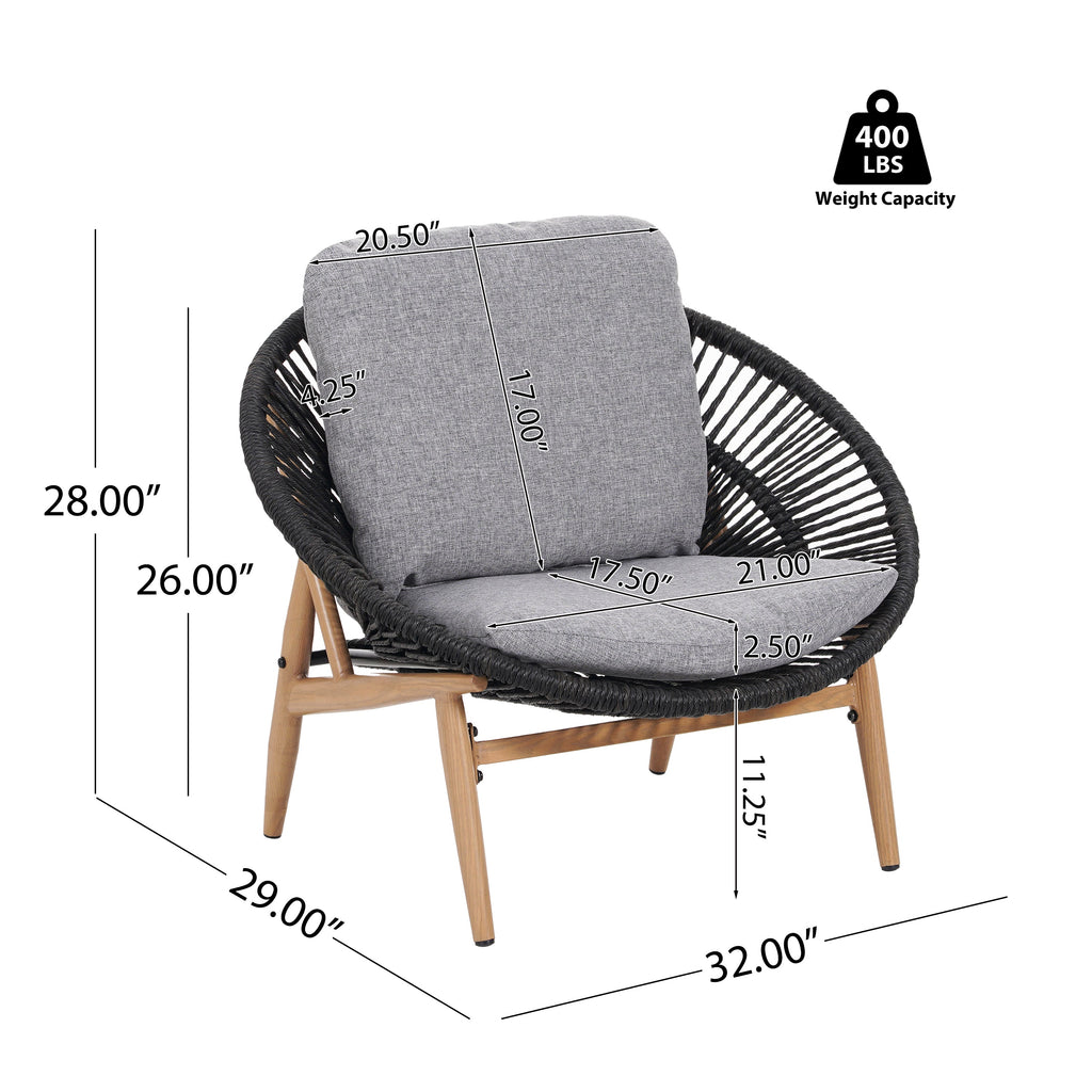 Cyril Outdoor Wicker Papasan Style Lounge Chair