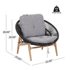Cyril Outdoor Wicker Papasan Style Lounge Chair