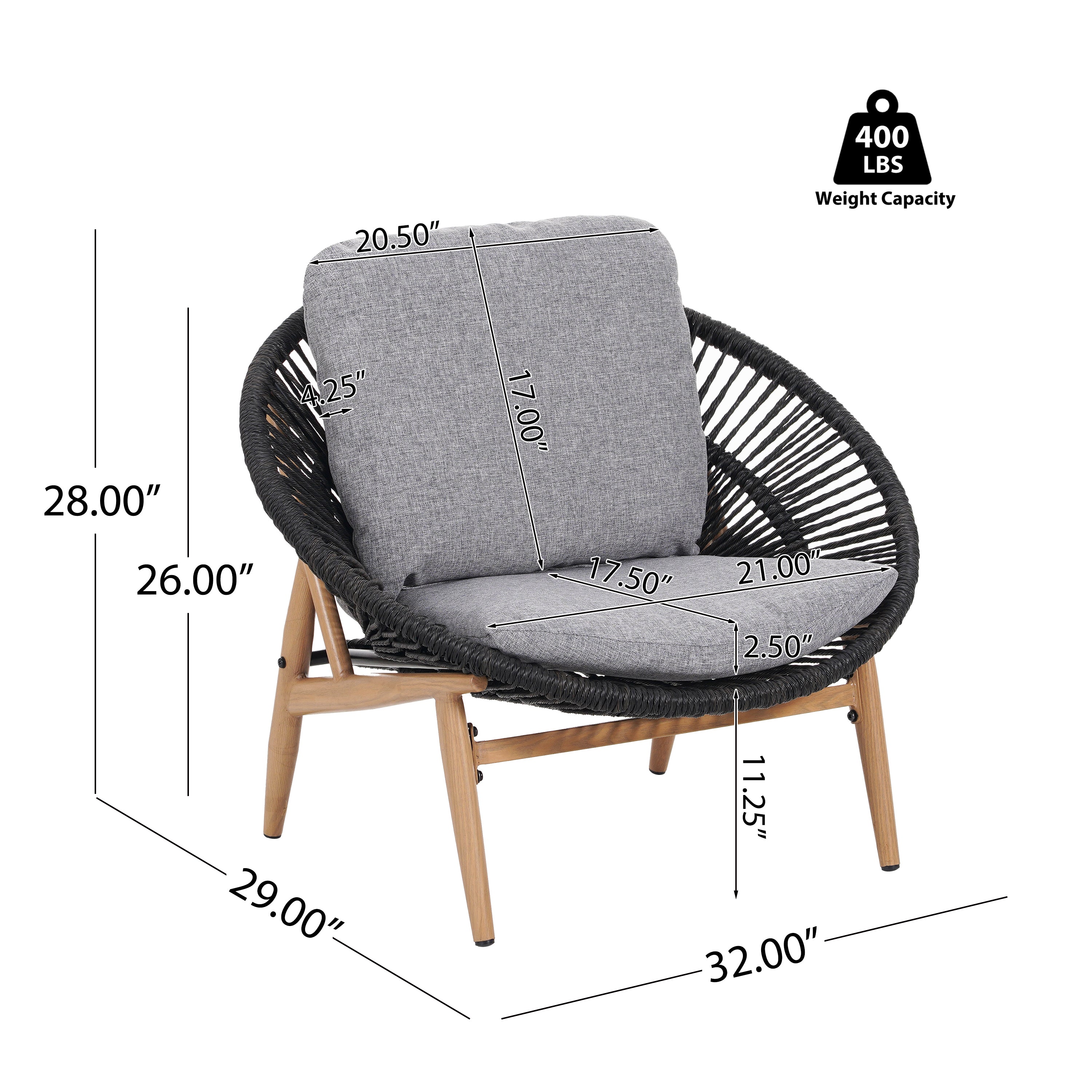 Cyril Outdoor Wicker Papasan Style Lounge Chair