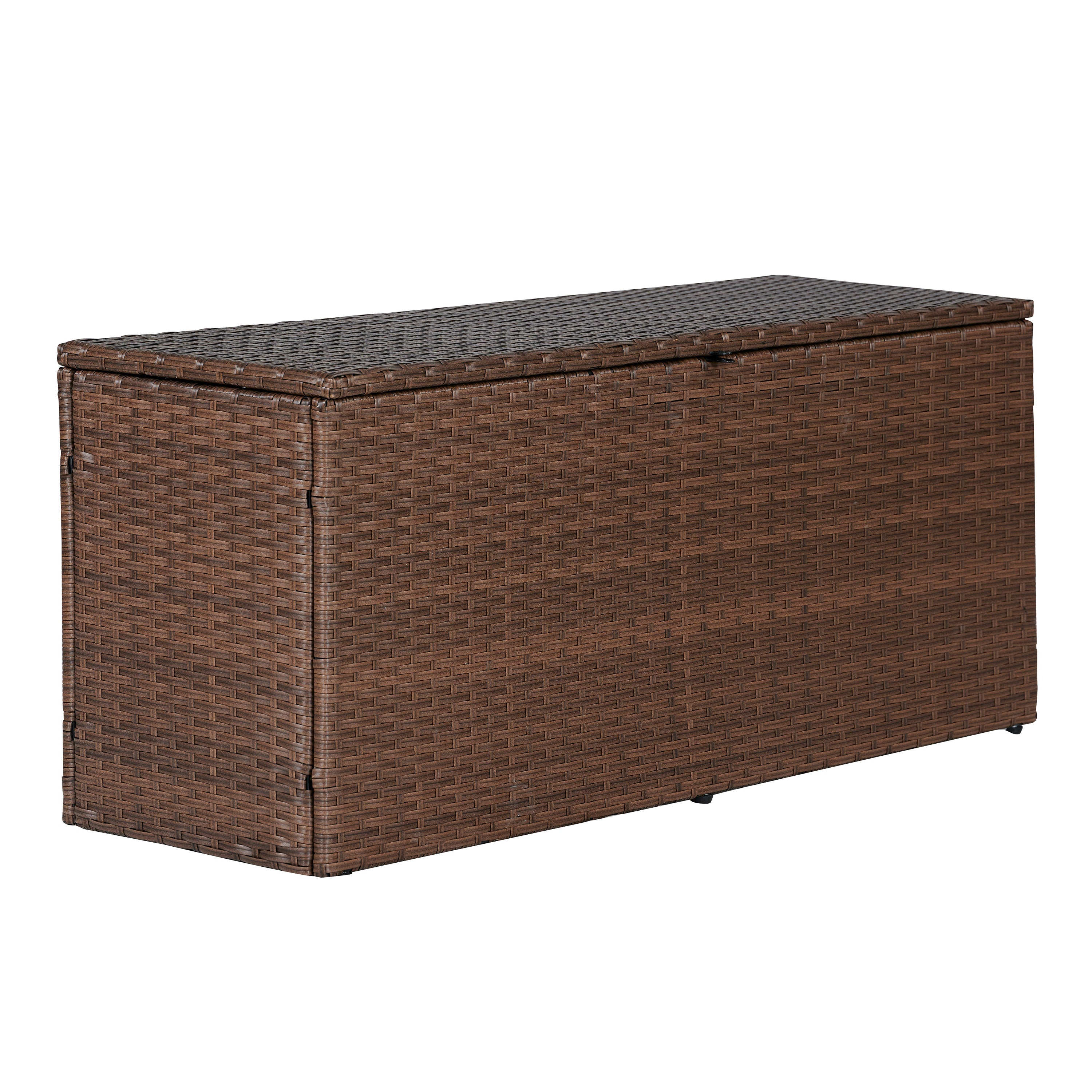 Nino Modern Minimalist Outdoor Faux Wicker Deck and Patio Storage Box