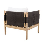 Seabrook Acacia Wood Outdoor Club Chair with Diamond Rope Weave & Cushions