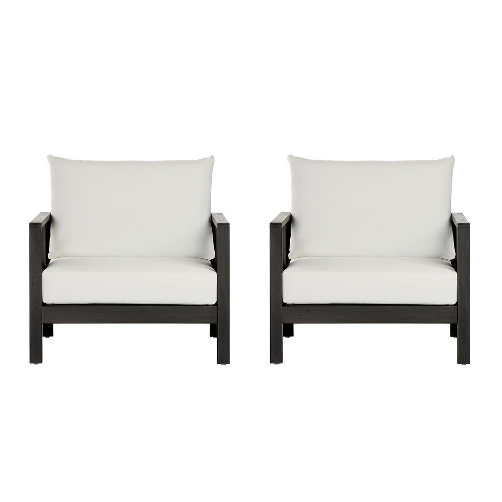 Khali Outdoor Club Chair with Acacia Wood Frame