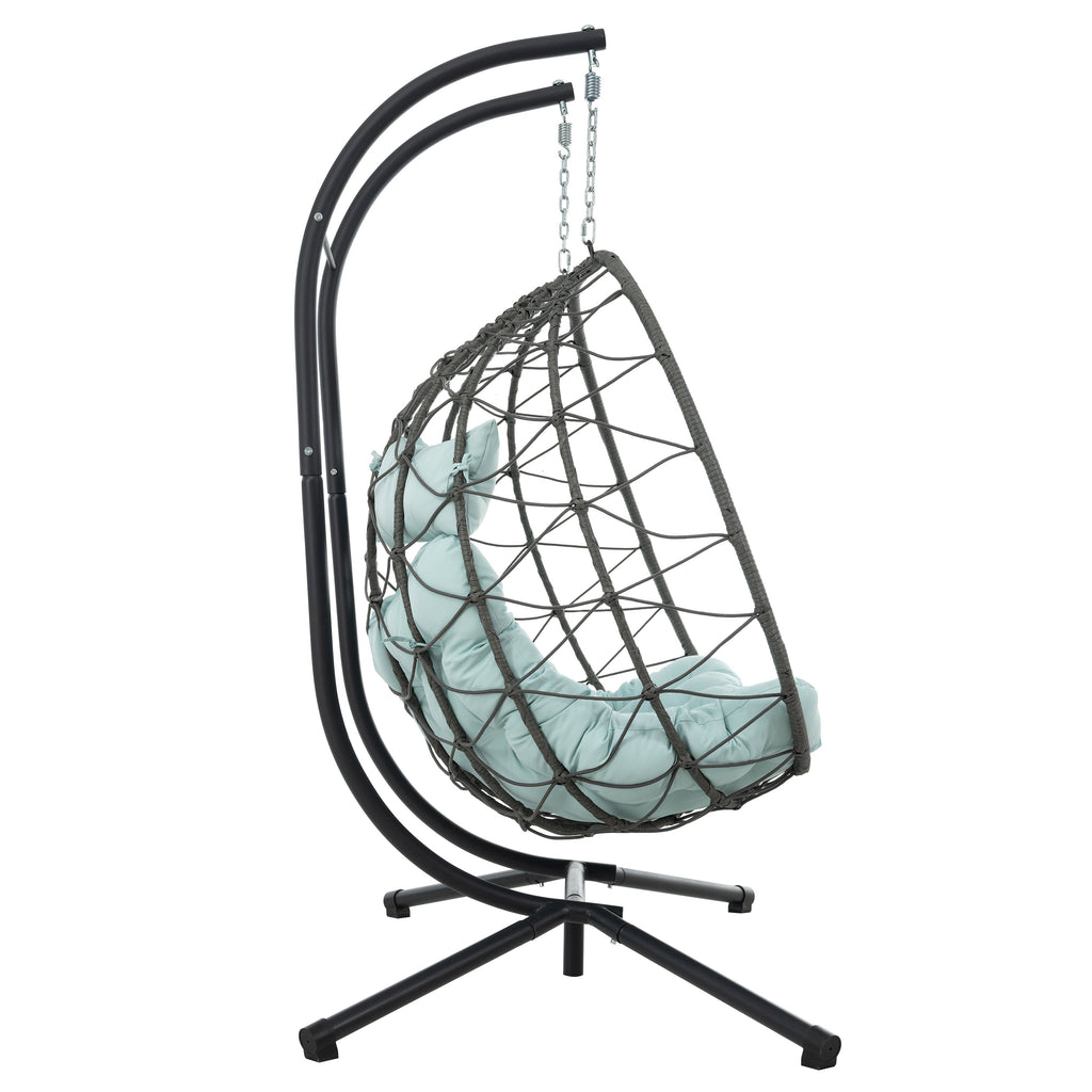 2-Person Swinging Egg Chair with Stand