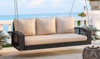 3-Person Large Porch Swing with Cushions