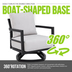 Mariner Outdoor Aluminum 360° Swivel Club Chairs and Sunbrella Cushions