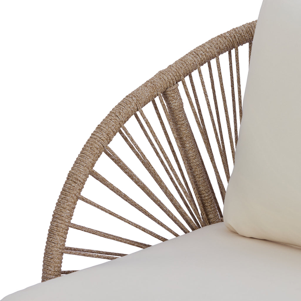 Solstice Outdoor Acacia Wood Club Chair with Handwoven Rope Accents