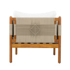 Seabrook Acacia Wood Outdoor Club Chair with Diamond Rope Weave & Cushions