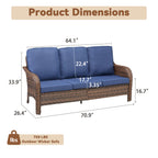 Marlowe Wicker Outdoor 3 Seat Sofa