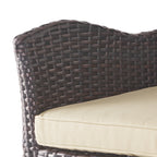 Liden Outdoor Modern PE Rattan Swivel Barstool with Tapered Legs