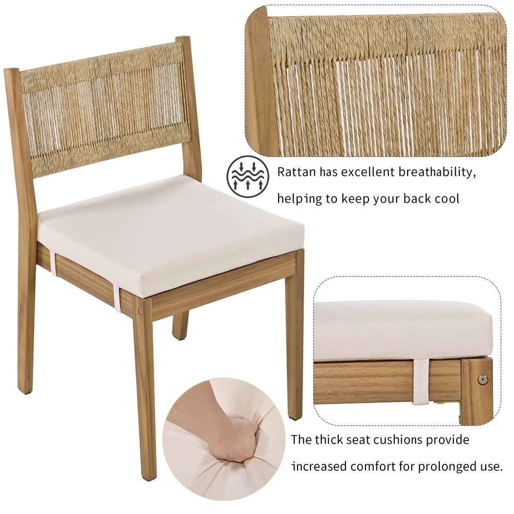 Outdoor Acacia Wood Dining Table Set